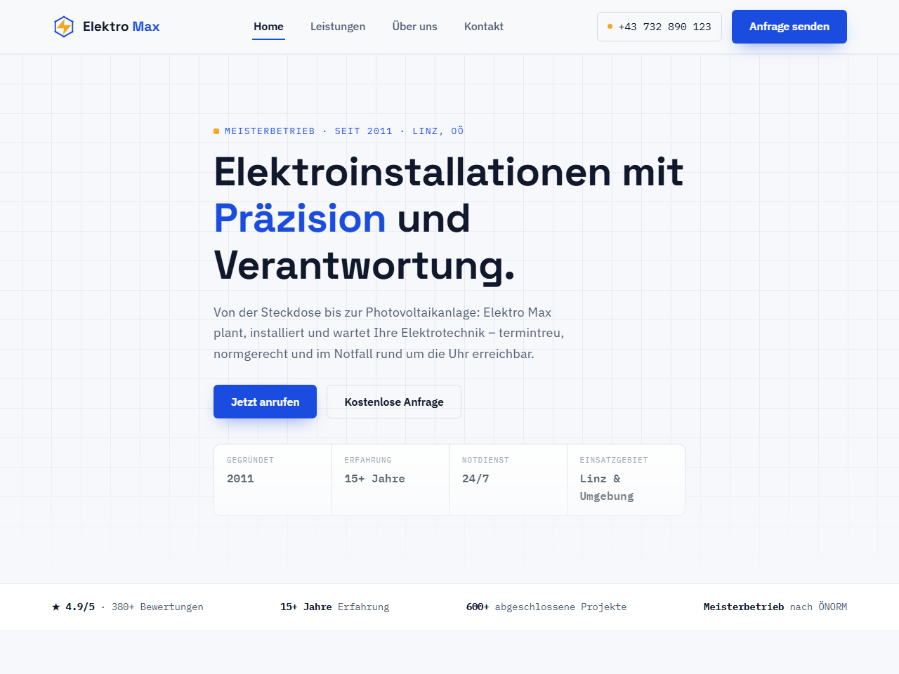 Startseite des Projekts Elektro Max